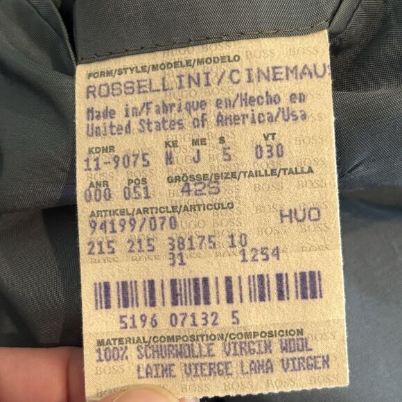 Hugo Boss Rossellini Wool Sport Coat Blazer Mens 42S Black USA - Picture 4 of 10